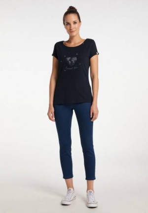 Camiseta Ragwear Florah Heart Organic Mujer Marrones | R-9173604