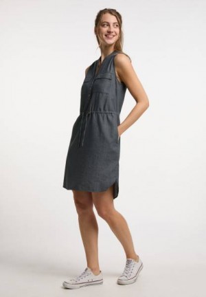 Vestido Ragwear Roisin Denim Mujer Negras | R-7325014