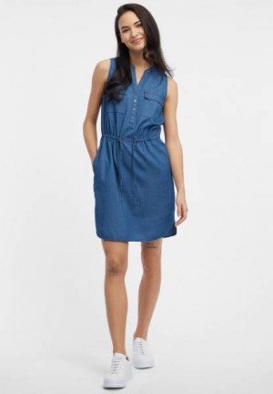 Vestido Ragwear Roissin Denim Mujer Blancas | R-5810329