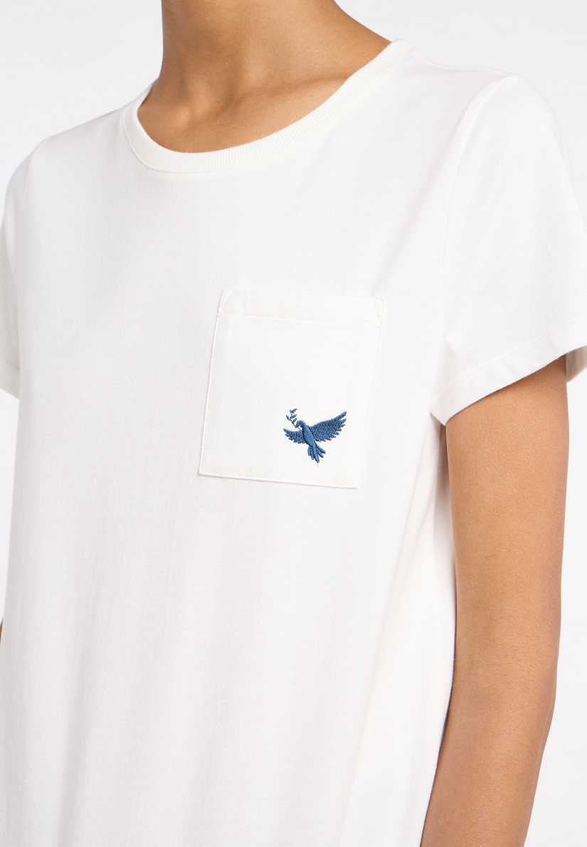 Camiseta Ragwear Adori Emb Dove Gots Mujer Azules | R-8243597