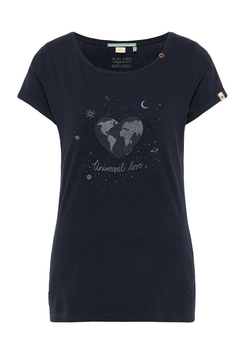 Camiseta Ragwear Florah Heart Organic Mujer Marrones | R-9173604