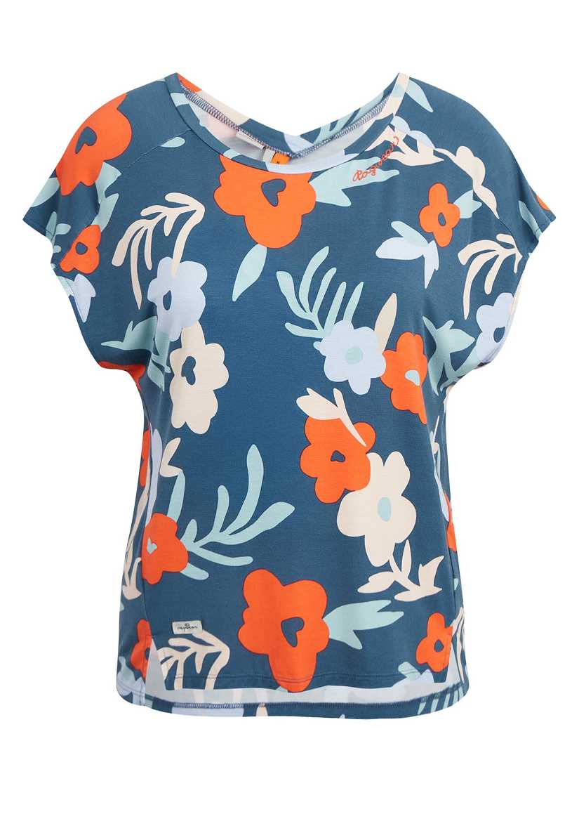 Camiseta Ragwear Grateen Print Mujer Azules | R-6703159