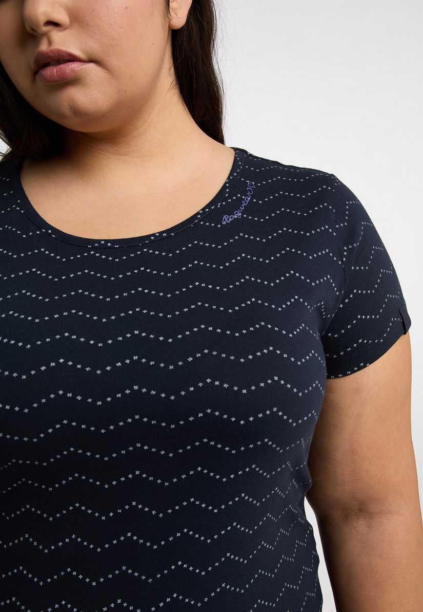 Camiseta Ragwear Mintt Zig Zag Plus Mujer Azul Marino | R-7092456