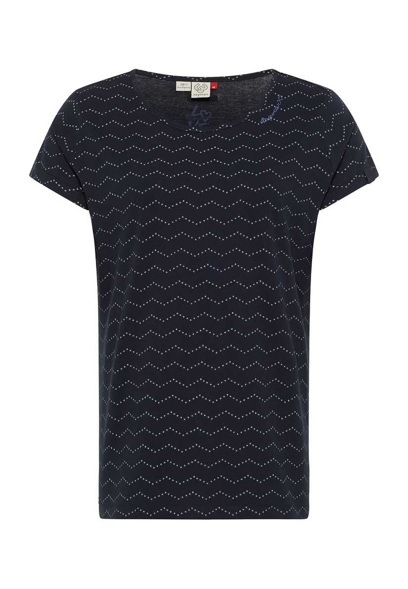 Camiseta Ragwear Mintt Zig Zag Plus Mujer Azul Marino | R-7092456