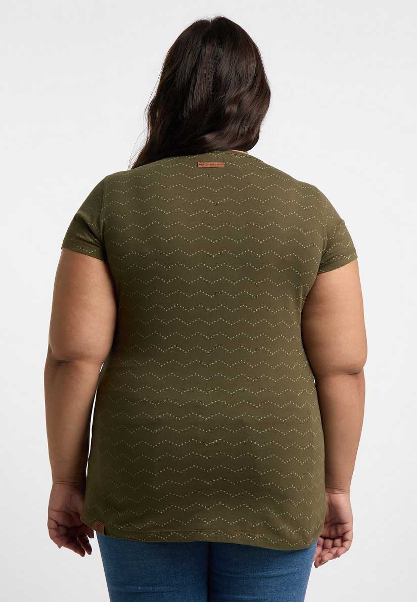 Camiseta Ragwear Mintt Zig Zag Plus Mujer Verde Oliva | R-8396714