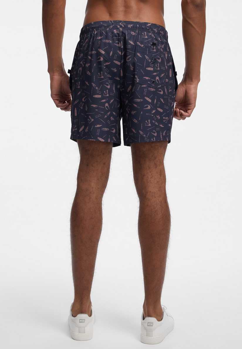 Short Ragwear Stannis Print Hombre Azul Real | R-9405862